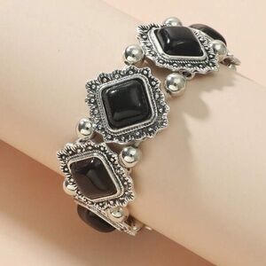 Elegant Silver and Black Bracelet